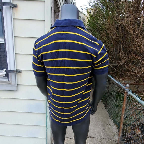 NAVY BLUE AND YELLOW Tommy Hilfiger Polo Shirt - Picture 2 of 2